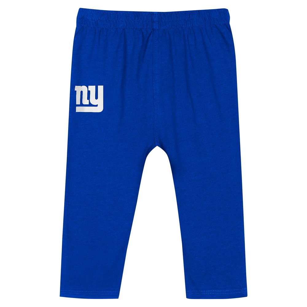 Ensemble body à manches longues et pantalon pour bébé Royal New York Giants Double Up