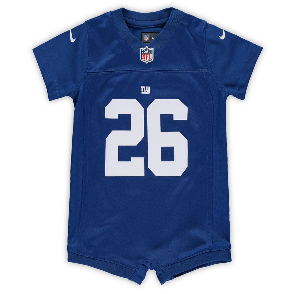 New York Giants Nike Home Jersey Romper - Royal - Saquon Barkley - Infant