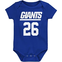 Body pour bébé Saquon Barkley Royal New York Giants Mainliner Nom et numéro du joueur