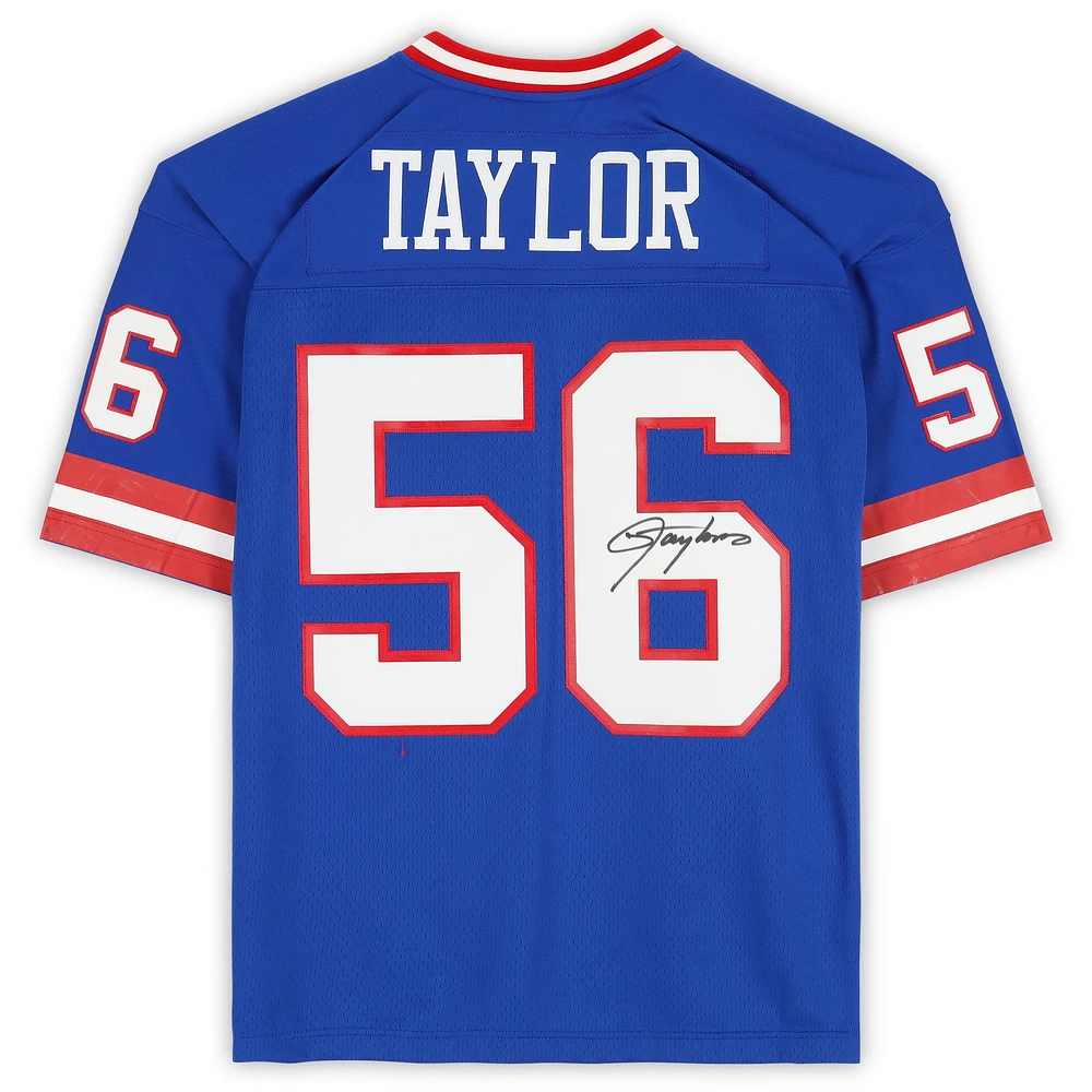 Lawrence Taylor New York Giants Autographed Mitchell & Ness Blue Replica Jersey
