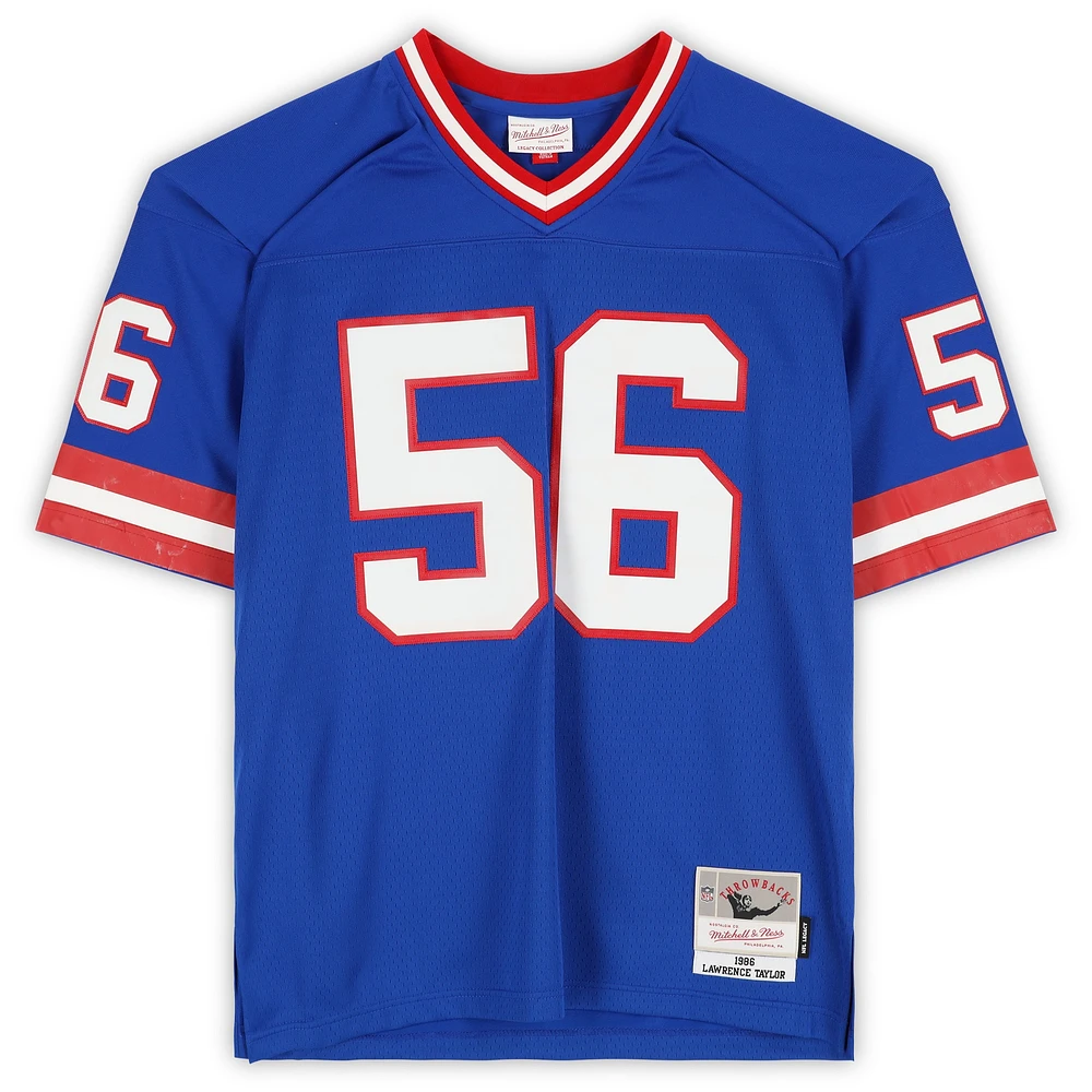 Lawrence Taylor New York Giants Autographed Mitchell & Ness Blue Replica Jersey