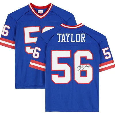 Lawrence Taylor New York Giants Autographed Mitchell & Ness Blue Replica Jersey