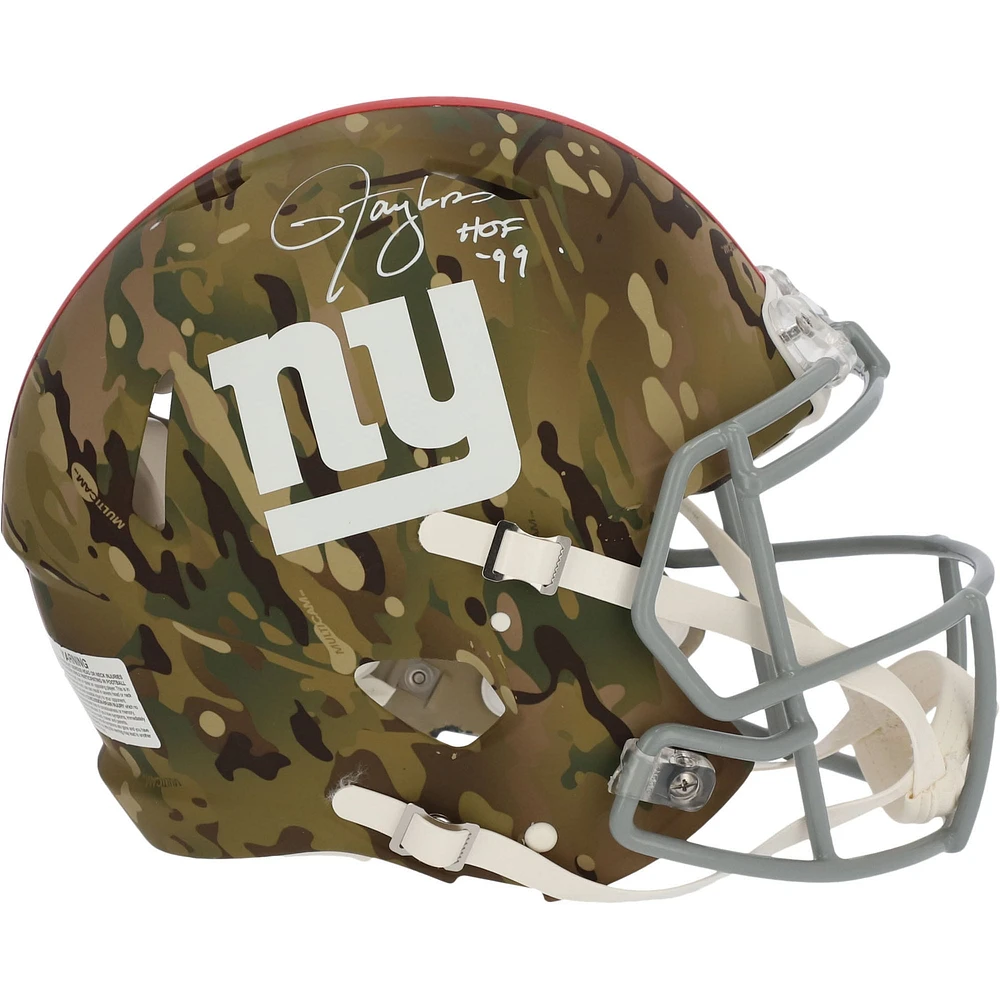 Lawrence Taylor New York Giants Autographed Riddell Camo Alternate Speed Authentic Helmet with "HOF 99" Inscription