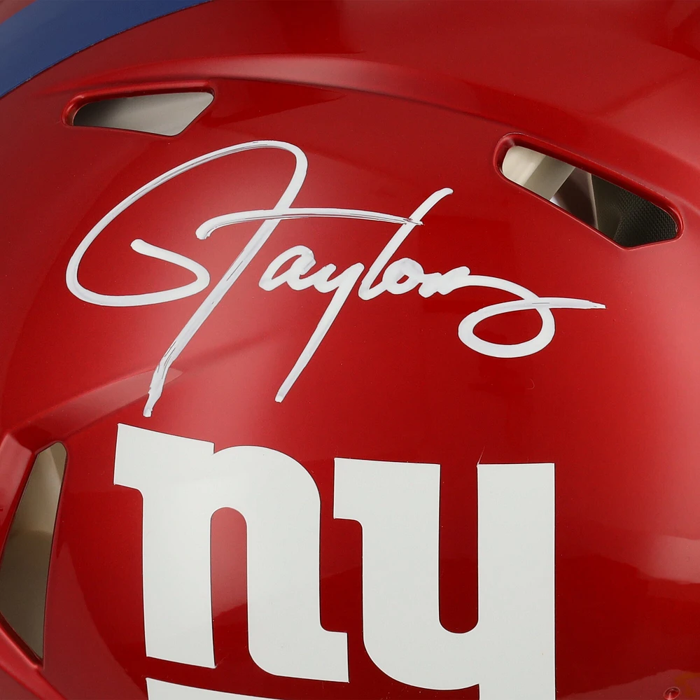 Casque authentique Riddell Flash Speed ​​autographié par Lawrence Taylor des New York Giants