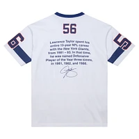 Men's Mitchell & Ness Lawrence Taylor White New York Giants Name Number Team Origins Vintage Logo T-Shirt