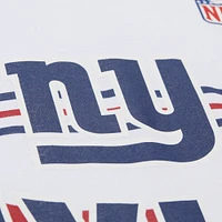 Men's Mitchell & Ness Lawrence Taylor White New York Giants Name Number Team Origins Vintage Logo T-Shirt