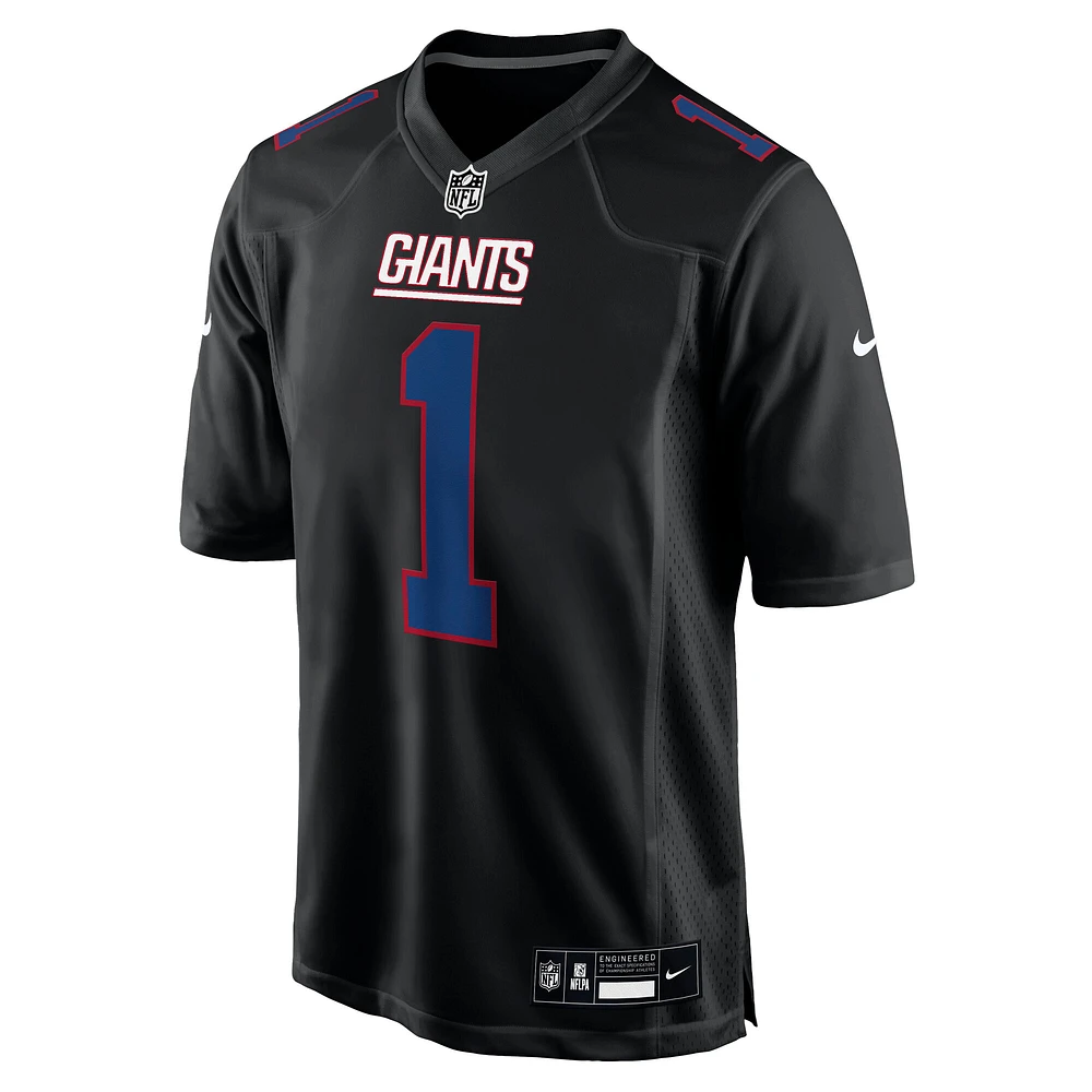 Men's Nike Malik Nabers Carbon Black New York Giants Fashion Jersey