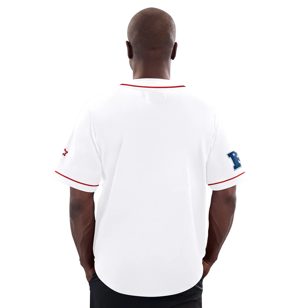 Men's Starter  White New York Giants Relay Full-Button Baseball Jersey