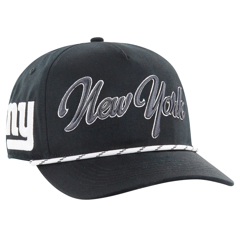 Men's '47 Black New York Giants Overhand Speckle Hitch Adjustable Hat