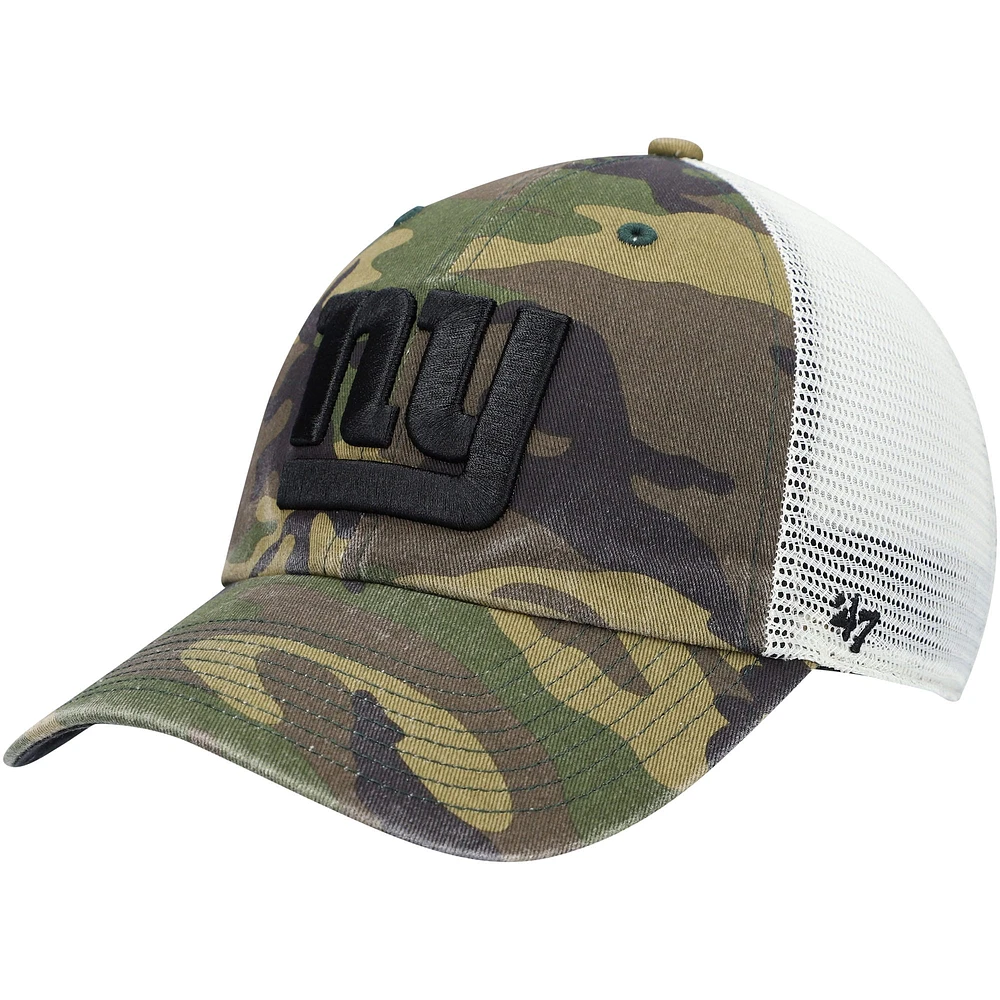 Casquette de camionneur '47 Camo New York Giants Branson Clean Up pour homme