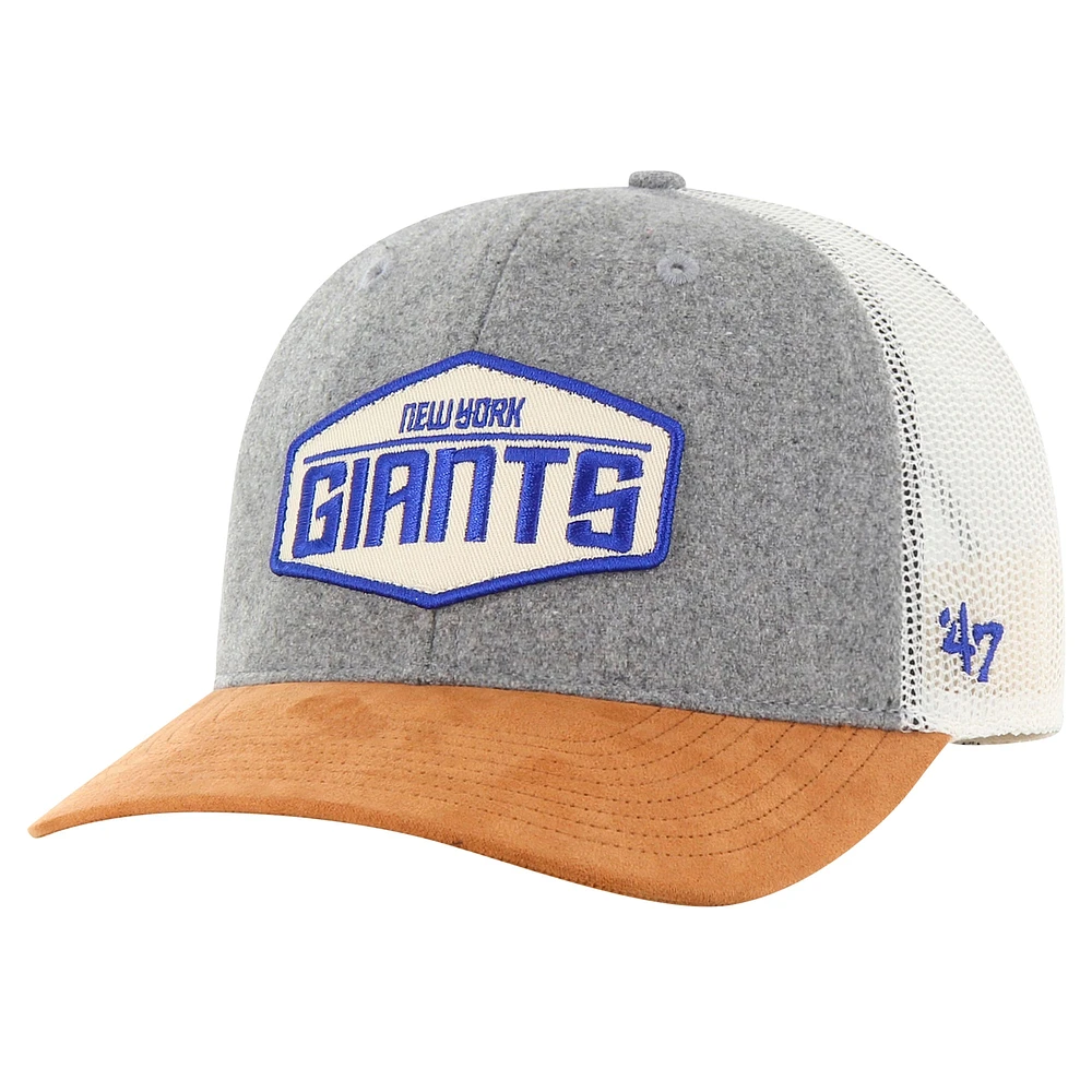 Men's '47 Heather Gray/Tan New York Giants Drover Trucker Adjustable Hat