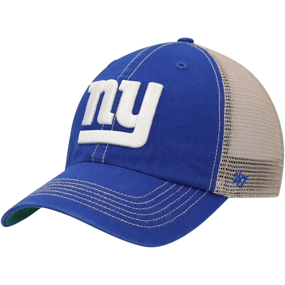 Men's '47 Royal/Natural New York Giants Trawler Trucker Clean Up Snapback Hat