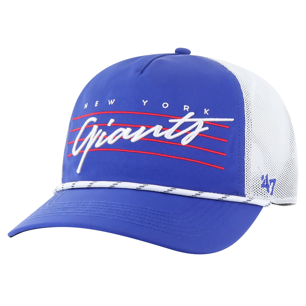 Men's '47 Royal/White New York Giants Downburst Relaxed Hitch Trucker Adjustable Hat