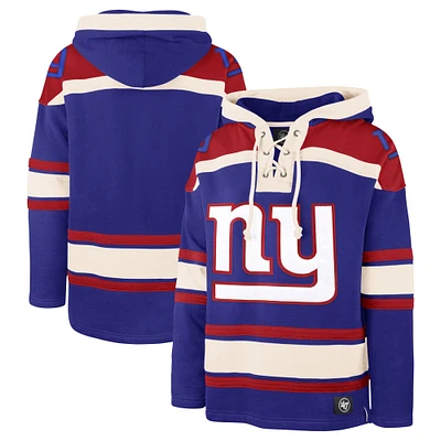 Men's '47 Royal New York Giants Big & Tall Superior Lacer Pullover Hoodie