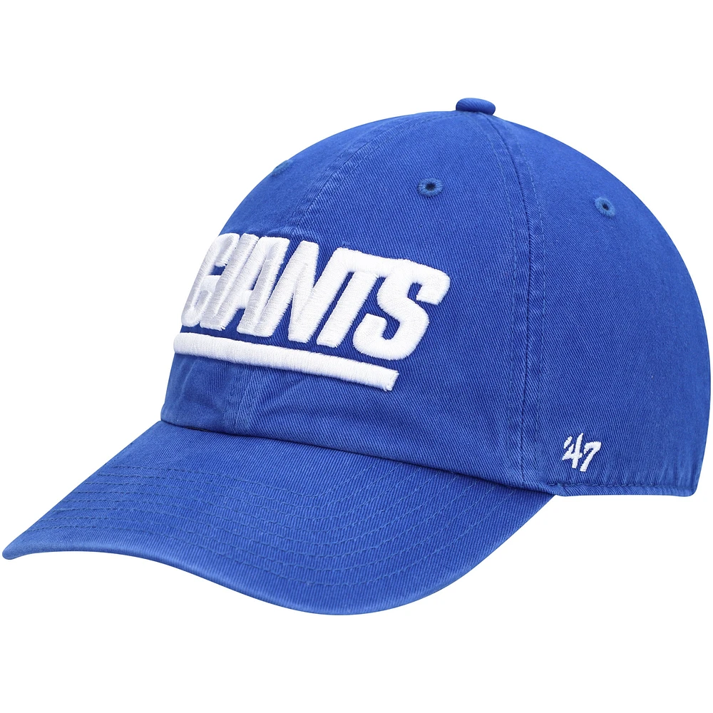 Men's '47 Royal New York Giants Clean Up Script Adjustable Hat