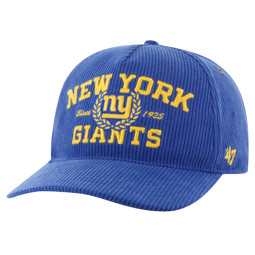 Casquette ajustable New York Giants Letterman Hitch '47 Royal pour homme