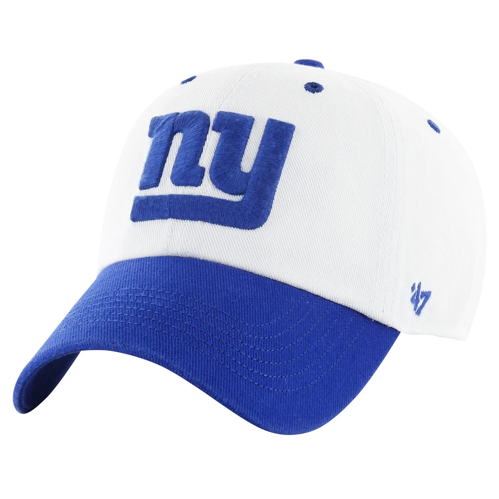 Casquette réglable à double tête Diamond Clean Up '47 pour hommes, blanc/royal, New York Giants