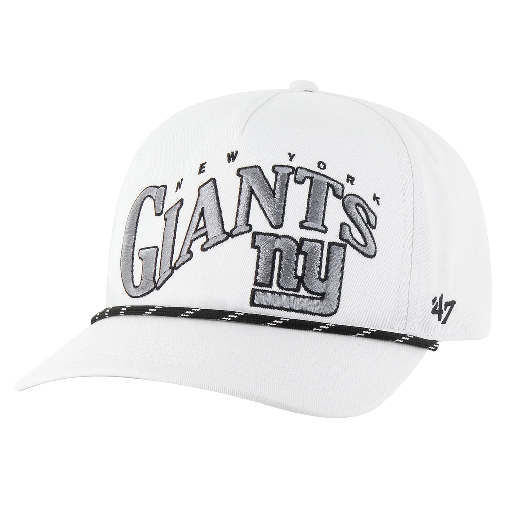 Men's '47 White New York Giants Wave Speckle Hitch Rope Adjustable Hat