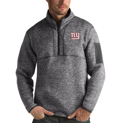 New York Giants Antigua Fortune Quarter-Zip Pullover Jacket - Charcoal