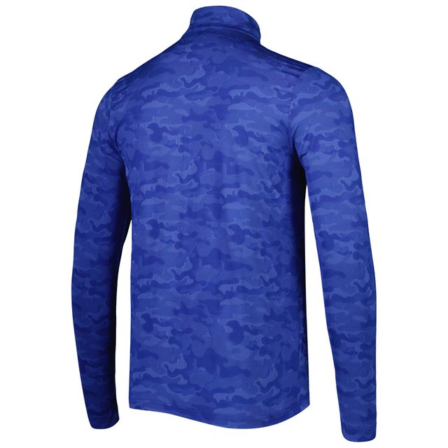 Sweat-shirt à fermeture éclair quart de tour Antigua Royal New York Giants Brigade pour homme