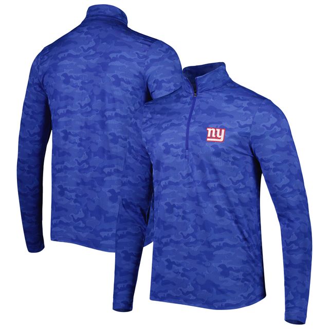 Sweat-shirt à fermeture éclair quart de tour Antigua Royal New York Giants Brigade pour homme