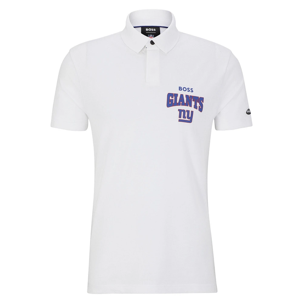 Polo BOSS X NFL pour hommes, blanc/royal, New York Giants Punter