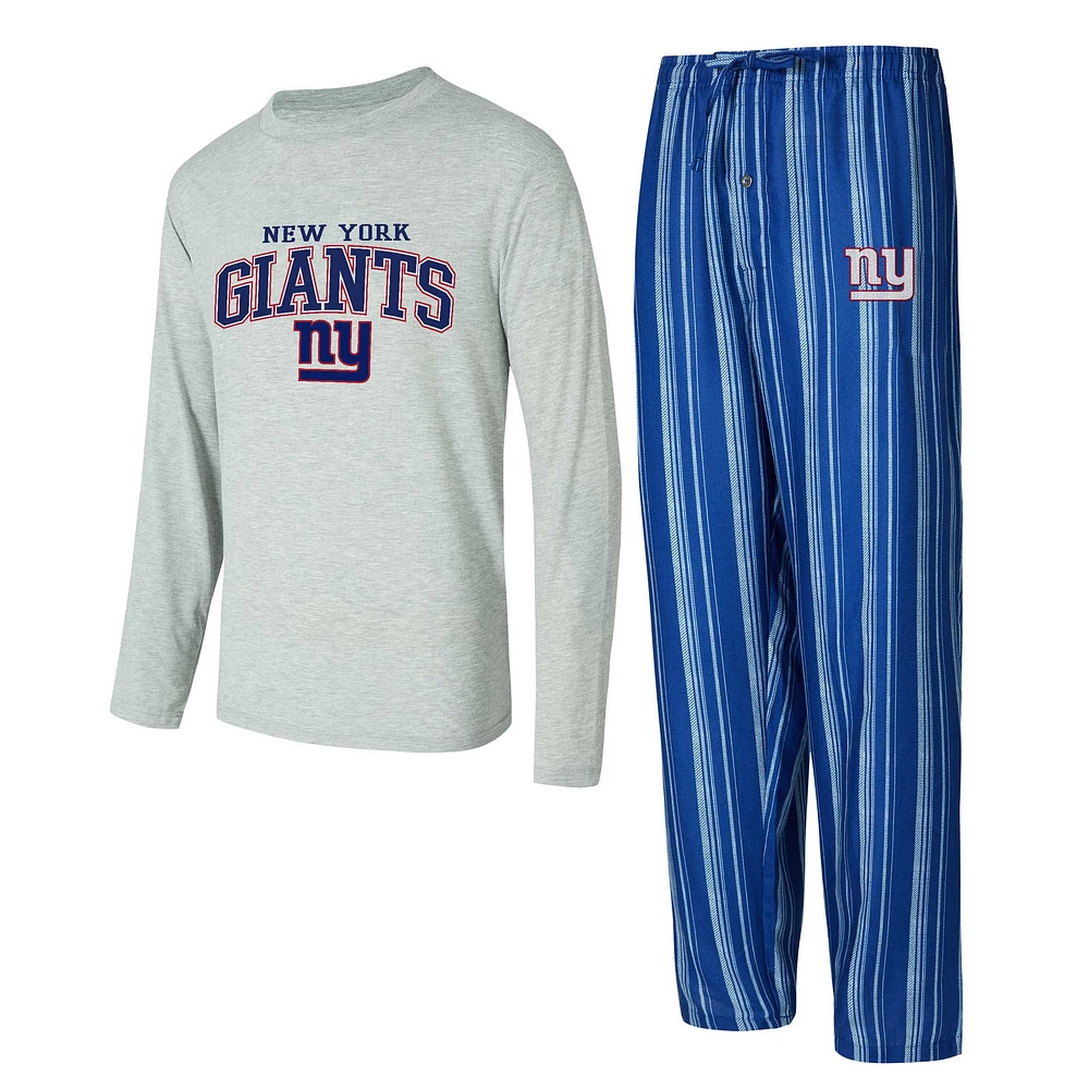 Ensemble de nuit pour homme Concepts Sport New York Giants Petition avec t-shirt à manches longues et pantalon