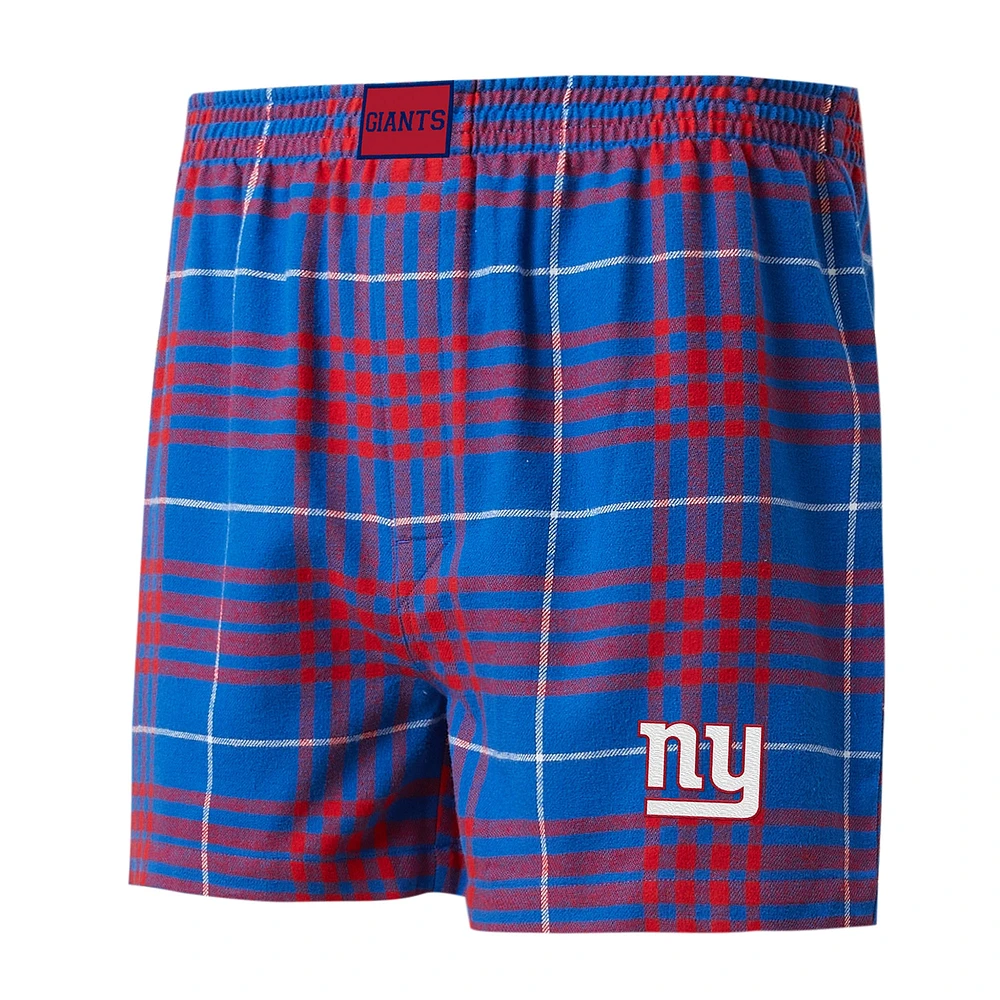 Boxer en flanelle Concord Concepts Sport Royal/Rouge pour hommes des Giants de New York