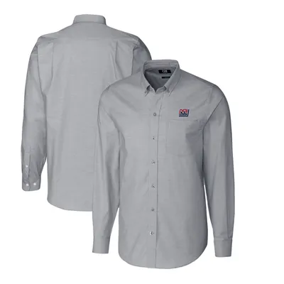 New York Giants Cutter & Buck Throwback Logo Long Sleeve Stretch Oxford Button-Down Shirt