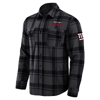 Men's Darius Rucker Collection by Fanatics Black New York Giants Plaid Button-Up Shirt