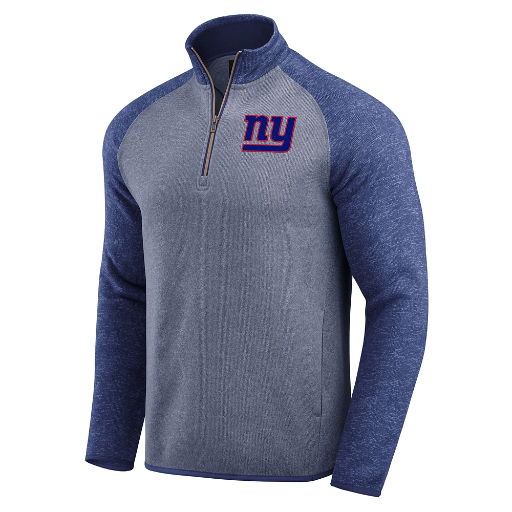 Men's Darius Rucker Collection by Fanatics Blue New York Giants Tonal Quarter-Zip Jacket