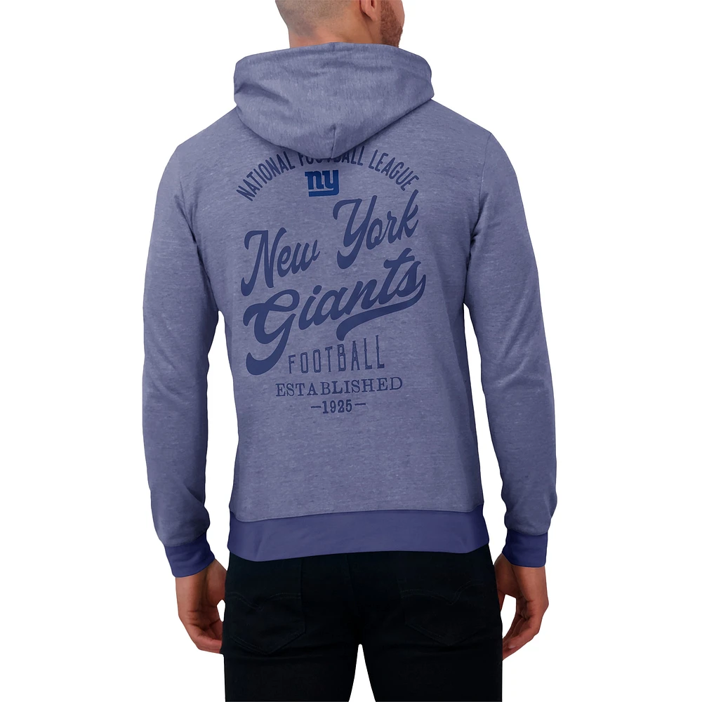 Sweat à capuche en tricot ton sur pour homme de la collection Darius Rucker Fanatics Royal New York Giants