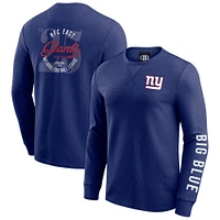 T-shirt à manches longues en tricot gaufré délavé pour homme de la collection Darius Rucker par Fanatics Royal New York Giants