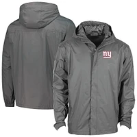 Men's Dunbrooke Graphite New York Giants Tropic Waterproof Packable Full-Zip Hoodie Jacket