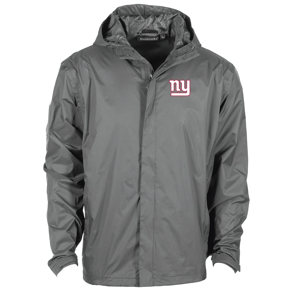 Men's Dunbrooke Graphite New York Giants Tropic Waterproof Packable Full-Zip Hoodie Jacket