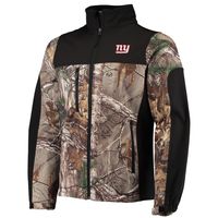 Men's Dunbrooke Realtree Camo/Black New York Giants Circle Hunter Softshell Full-Zip Jacket