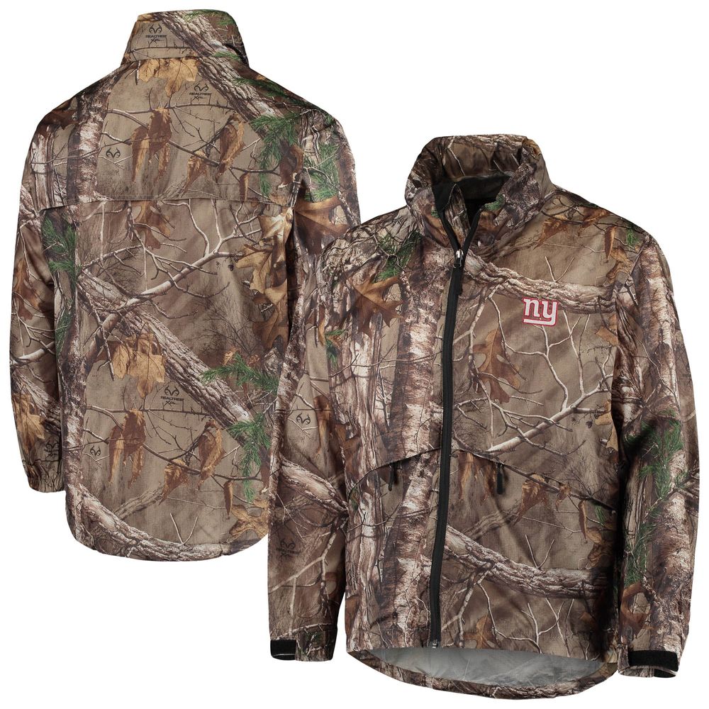 Men's Dunbrooke Realtree Camo New York Giants Circle Sportsman Waterproof Packable Full-Zip Jacket