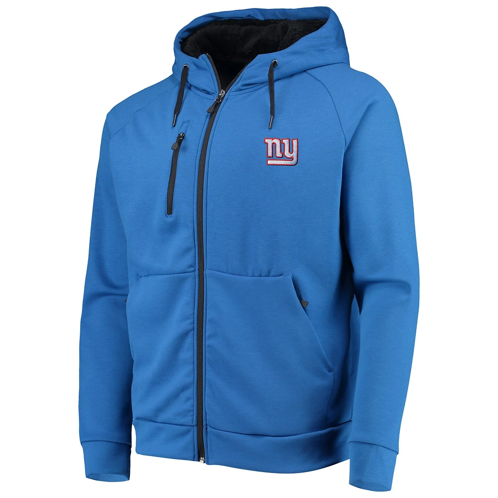 Men's Dunbrooke Royal New York Giants Shag Tri-Blend Full-Zip Raglan Hoodie
