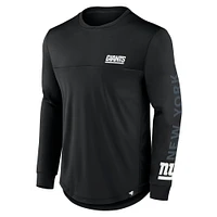 T-shirt à manches longues Blackout des New York Giants pour hommes Fanatics Black