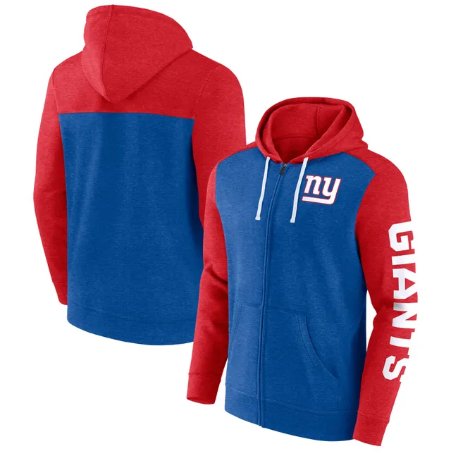 Women's Fanatics Branded Royal/Red New York Giants Forever Fan Full-Zip Hoodie