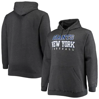 New York Giants Fanatics Branded Big & Tall Practice Pullover Hoodie - Heathered Charcoal