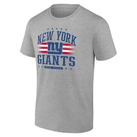 T-shirt Americana Fanatics gris New York Giants pour hommes