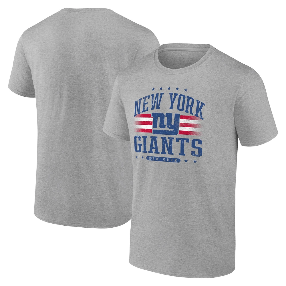 T-shirt Americana Fanatics gris New York Giants pour hommes