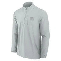 Men's Fanatics Gray New York Giants Front Office Micro Tonal Quarter-Zip Pullover