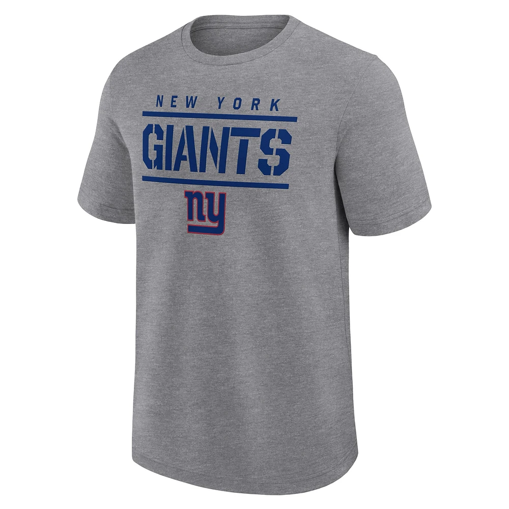 Men's Fanatics Heather Gray New York Giants Big & Tall Top Notch T-Shirt