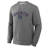 Men's Fanatics  Heather Gray New York Giants Loop Terry Pullover Sweatshirt