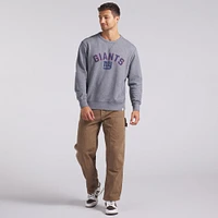 Men's Fanatics  Heather Gray New York Giants Loop Terry Pullover Sweatshirt