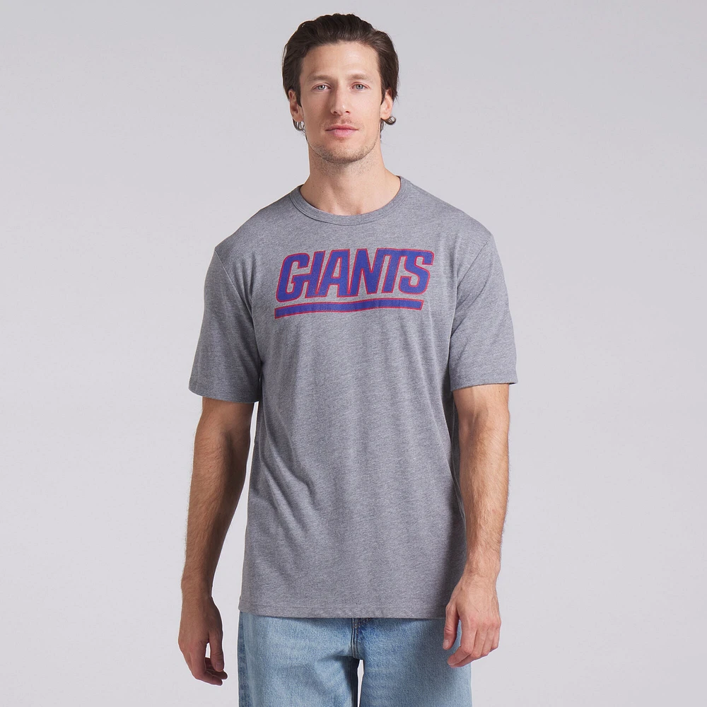 Men's Fanatics Heather Gray New York Giants Pass Rush Tri-Blend T-Shirt