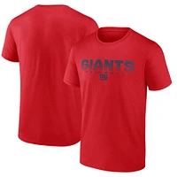 T-shirt de joueur utilitaire Fanatics Heather Red New York Giants pour hommes