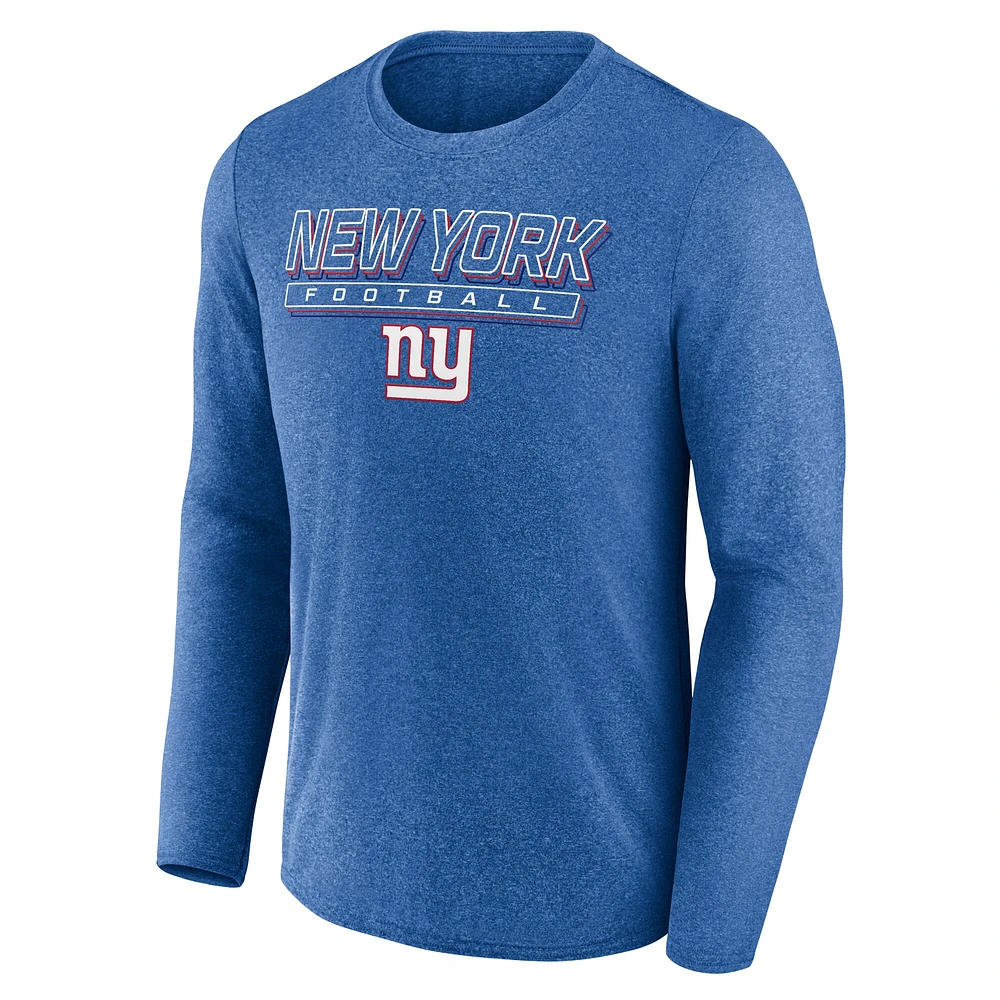 Men's Fanatics  Heather Royal New York Giants Fundamentals Long Sleeve T-Shirt